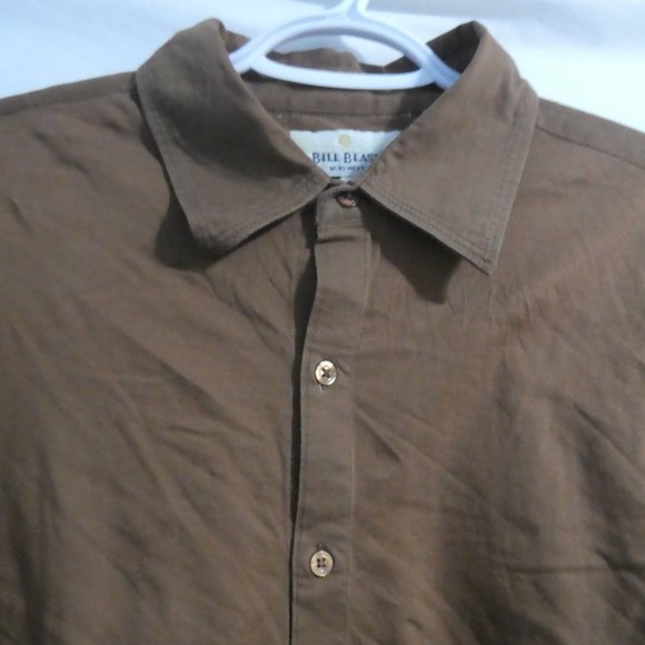 BILL BLASS MENS WEAR | medium | 100% Cotton | Brown Button Down Dress Shirt - Picture 3 of 16